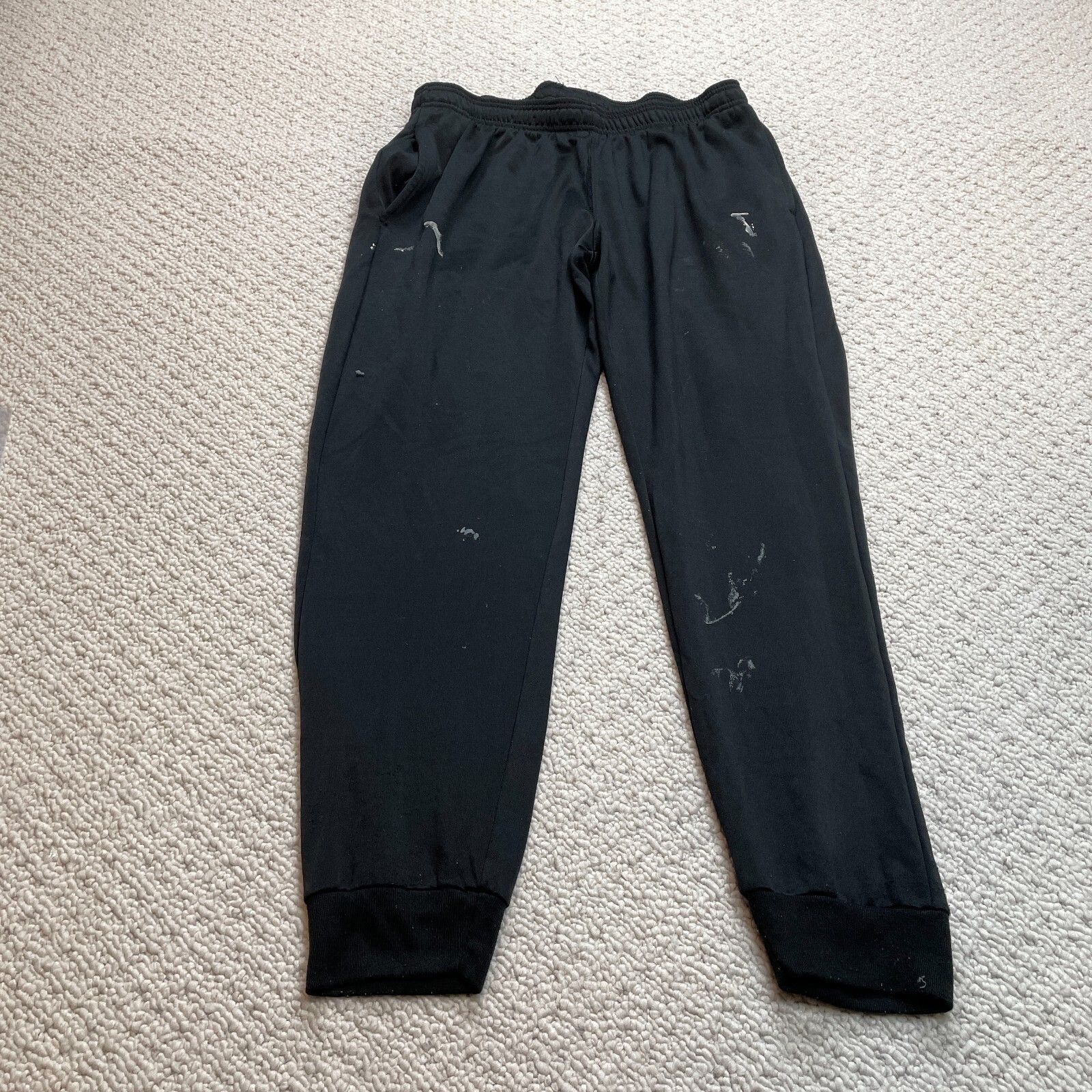 Essential Elements Sweatpants Mens Xxl 2xl Black Casual Comfort 35x31 Solid Soft